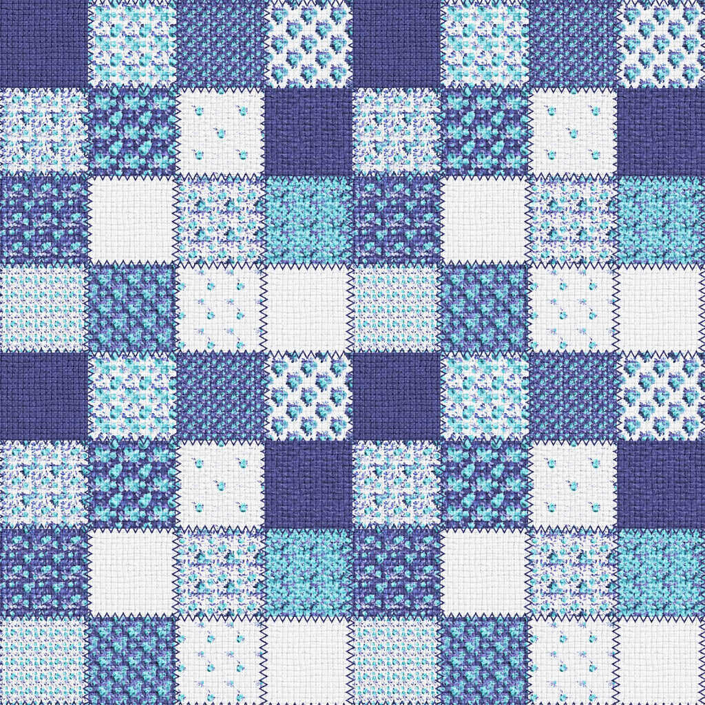 Blue Patchwork 12x12 Patterned Vinyl Sheet