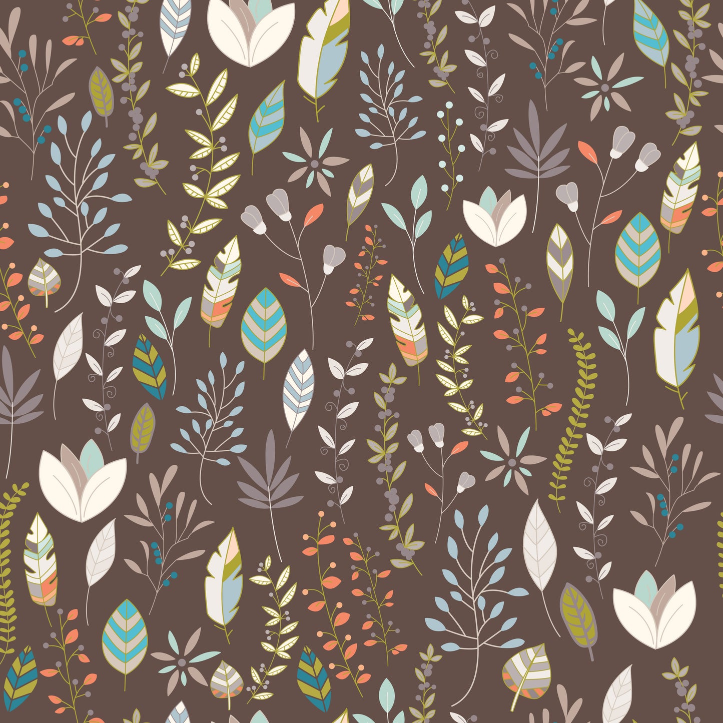 Boho Feathers & Flowers 12x12 Patterned Vinyl Sheet
