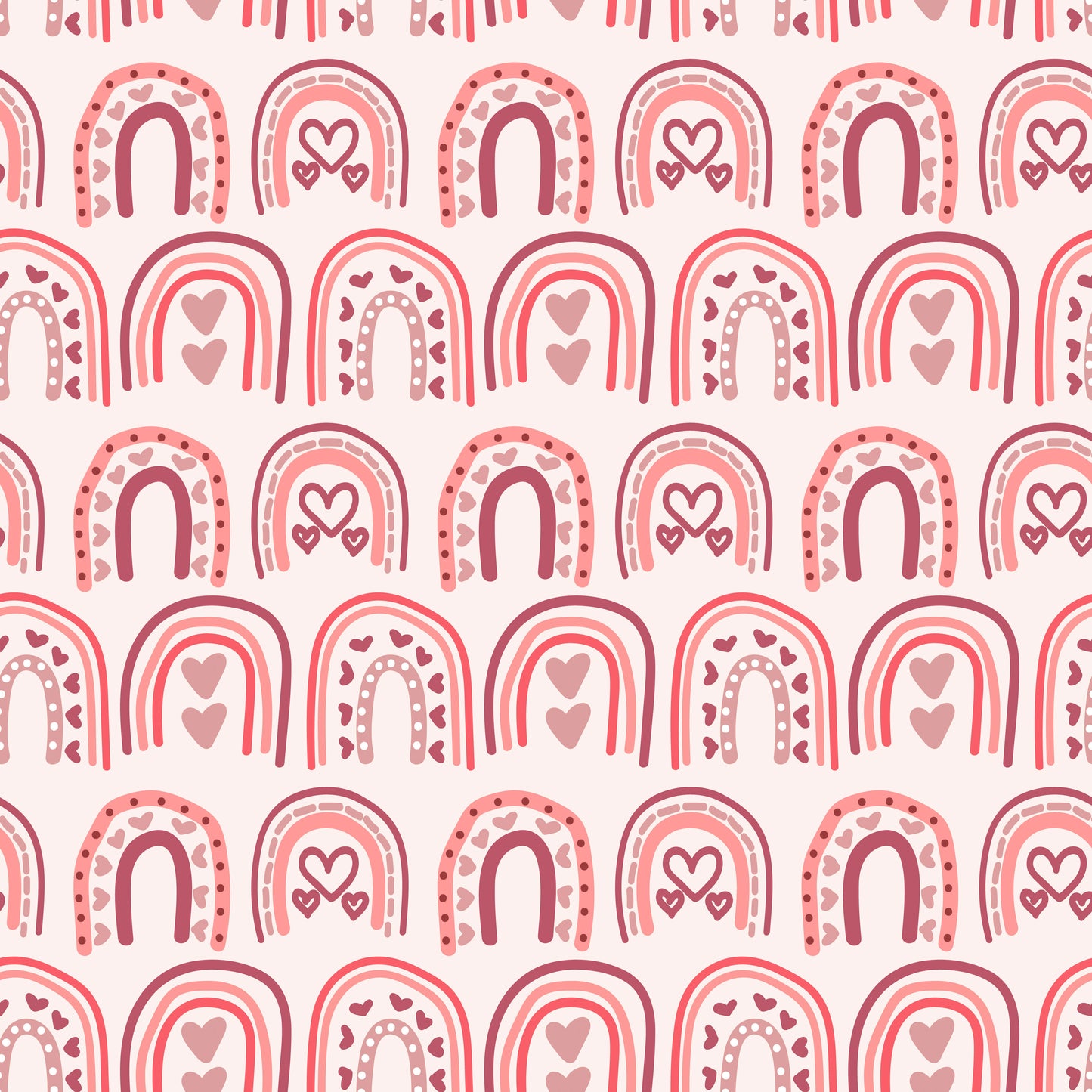 Boho Rainbows & Hearts 12x12 Patterned Vinyl Sheet