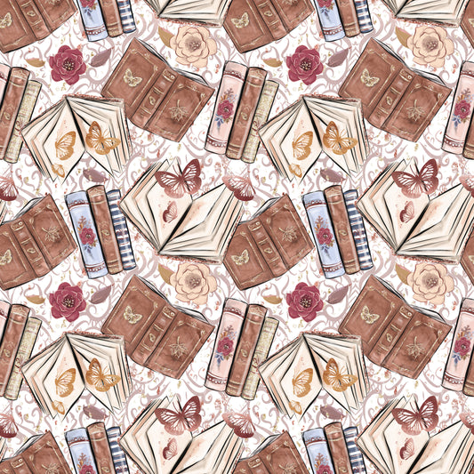 Books & Butterflies 12x12 Patterned Vinyl Sheet
