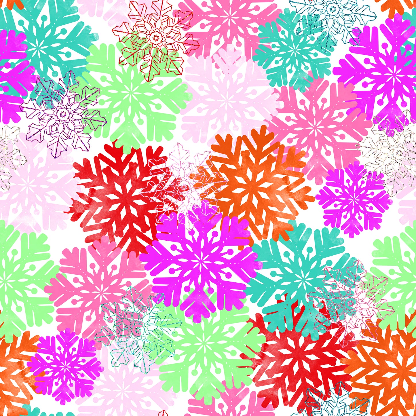 Bright Winter Snowflakes 12x12 Patterned Vinyl Sheet