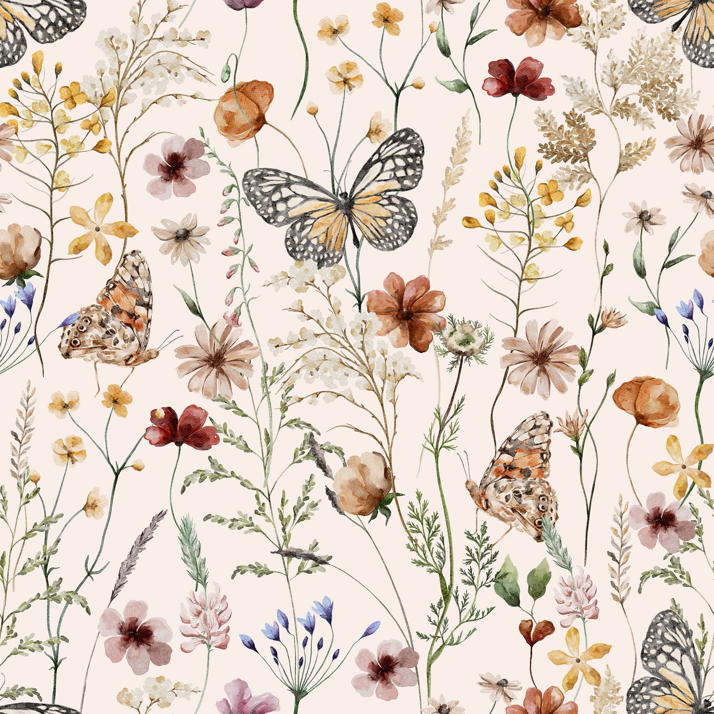 Butterflies & Wildflowers 12x12 Patterned Vinyl Sheet