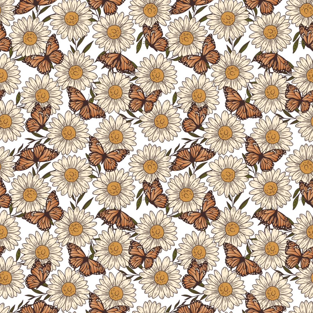 Butterflies & Daises 12x12 Patterned Vinyl Sheet