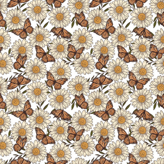 Butterflies & Daises 12x12 Patterned Vinyl Sheet