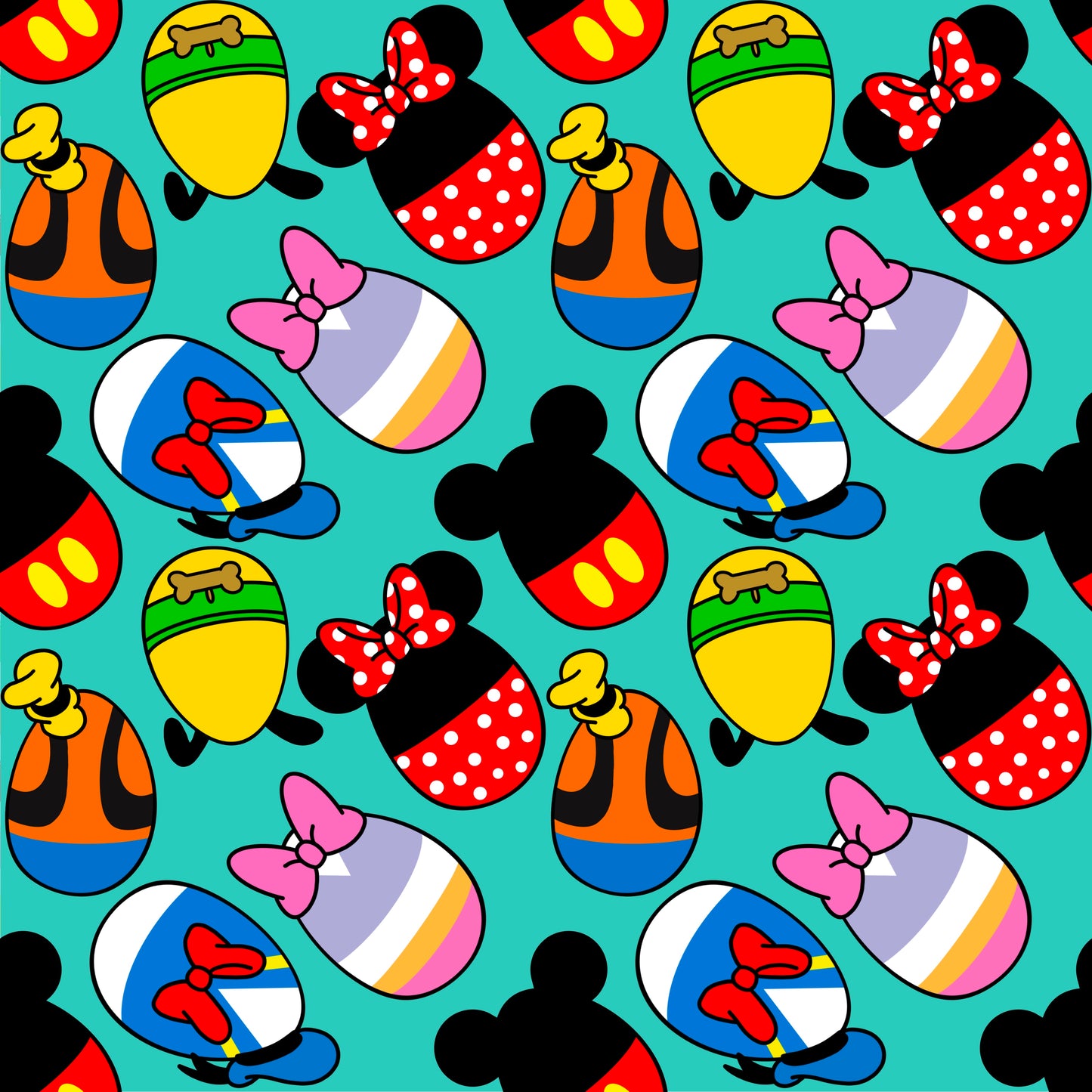 Character Easter Eggs 12x12 Patterned Vinyl Sheet