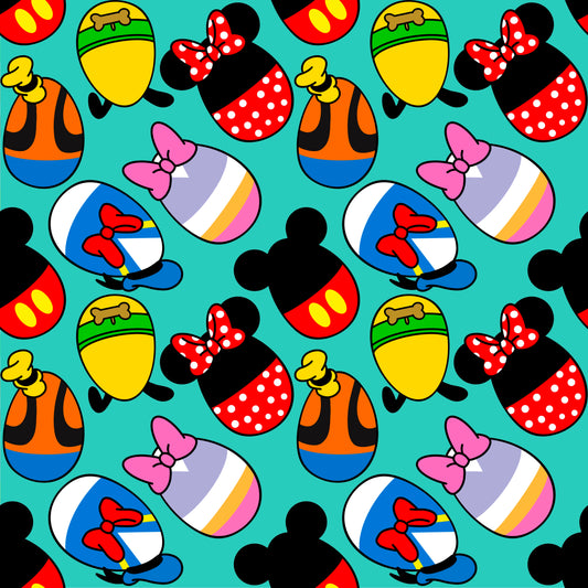 Character Easter Eggs 12x12 Patterned Vinyl Sheet