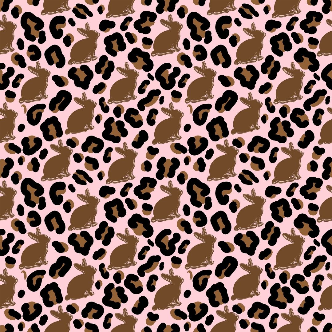Chocolate Bunny Leopard Print 12x12 Patterned Vinyl Sheet