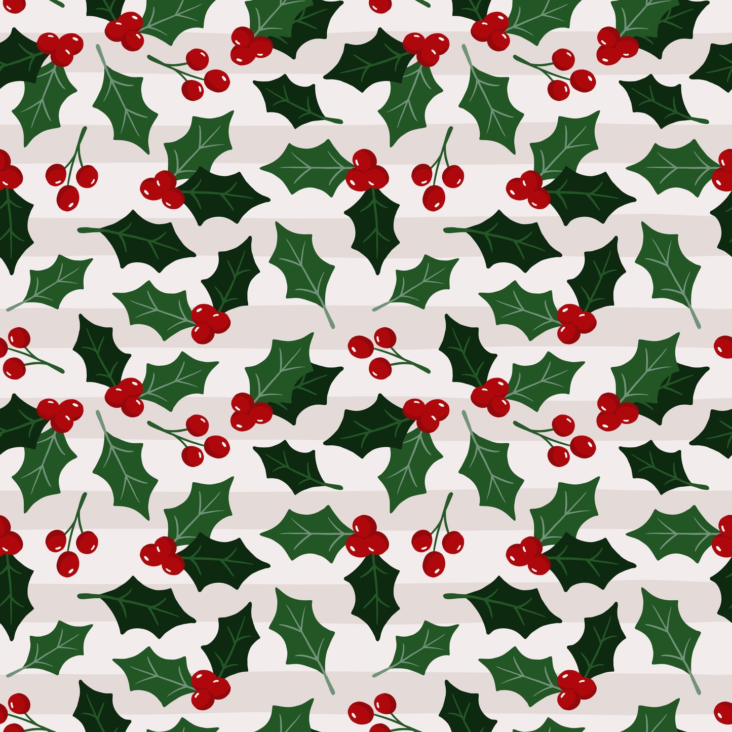 Christmas Holly & Stripes 12x12 Patterned Vinyl Sheet