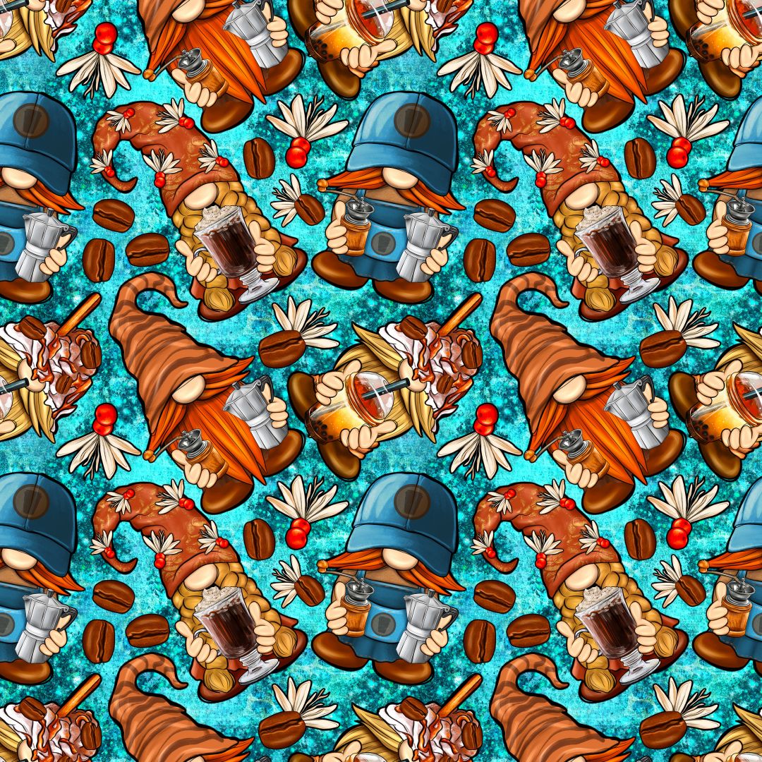 Coffee Gnomes 12x12 Patterned Vinyl Sheet