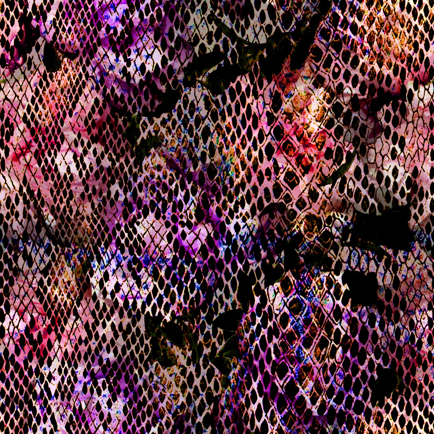 Multicolored Snakeskin 12x12 Patterned Vinyl Sheet