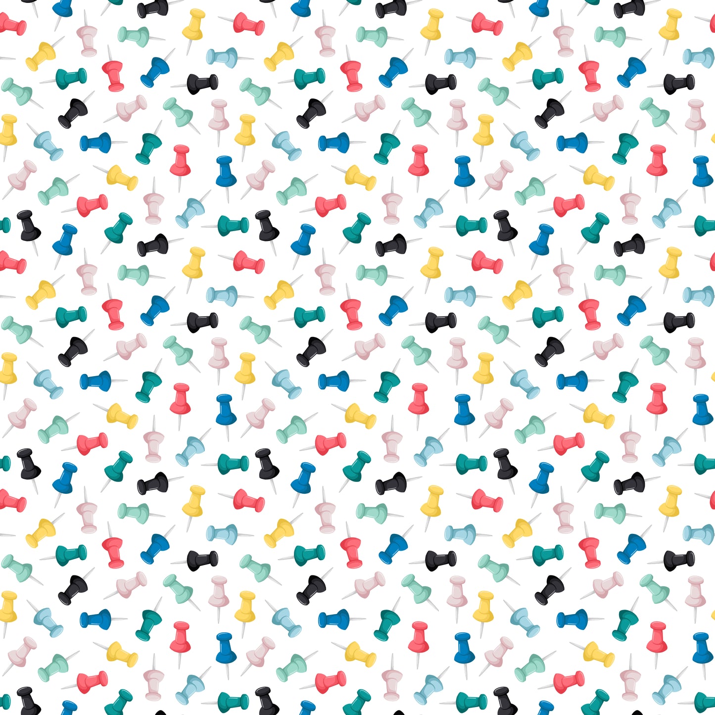 Colorful Thumbtacks 12x12 Patterned Vinyl Sheet