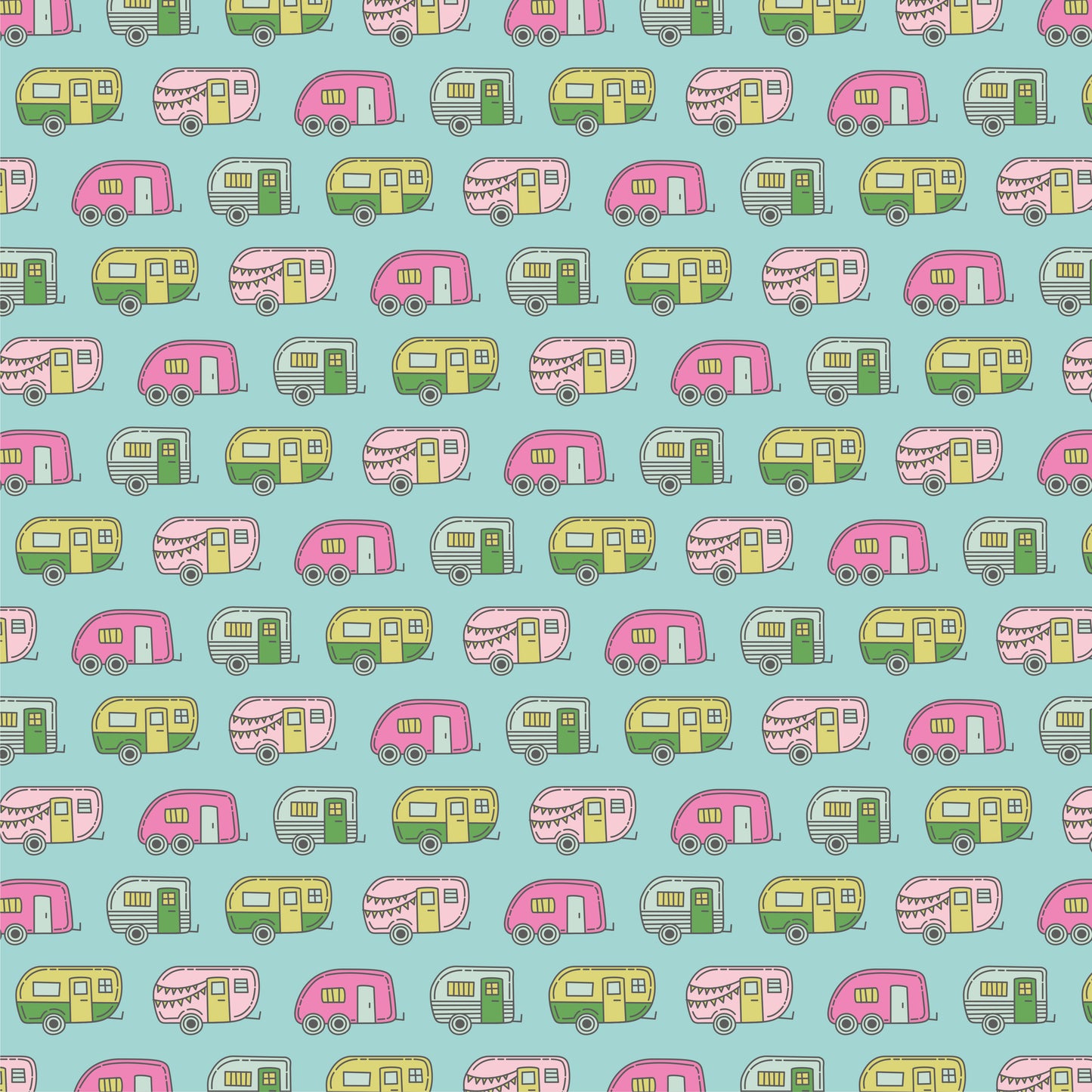 Cute Campers 12x12 Patterned Vinyl Sheet