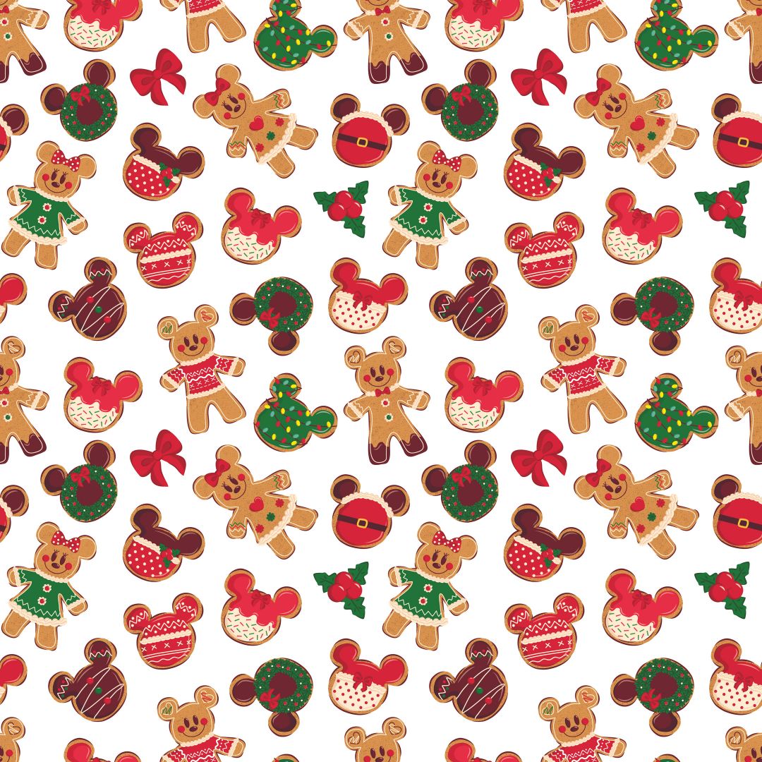 Disney Gingerbread Mouse Cookies 12x12 Patterned Vinyl Sheet