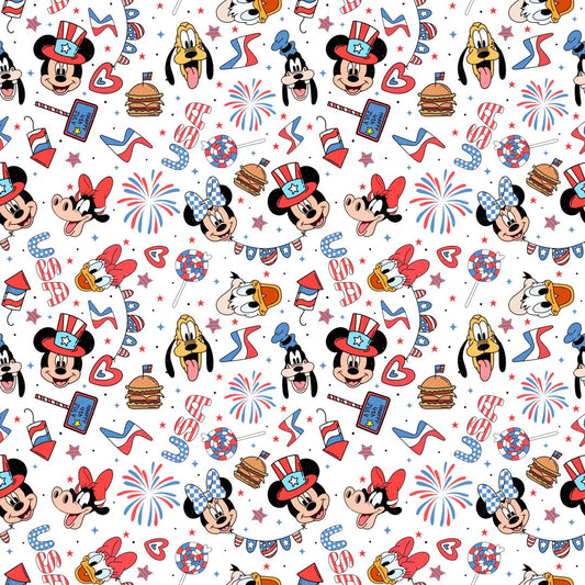 USA Mouse & Friends 12x12 Patterned Vinyl Sheet