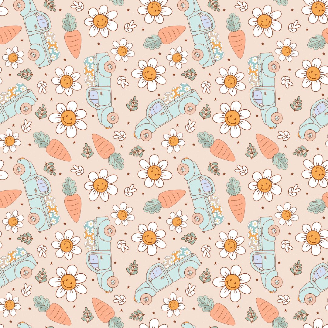 Easter Trucks 12x12 Patterned Vinyl Sheet