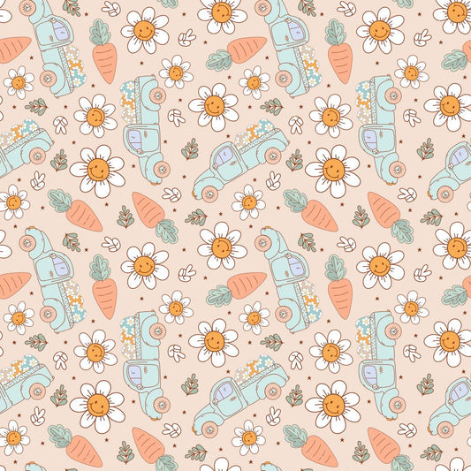 Easter Trucks 12x12 Patterned Vinyl Sheet