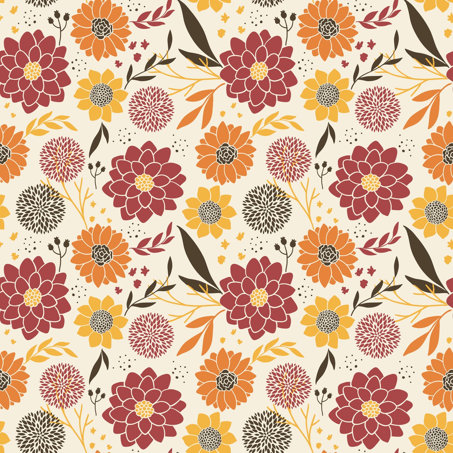 Fall Floral 12x12 Patterned Vinyl Sheet