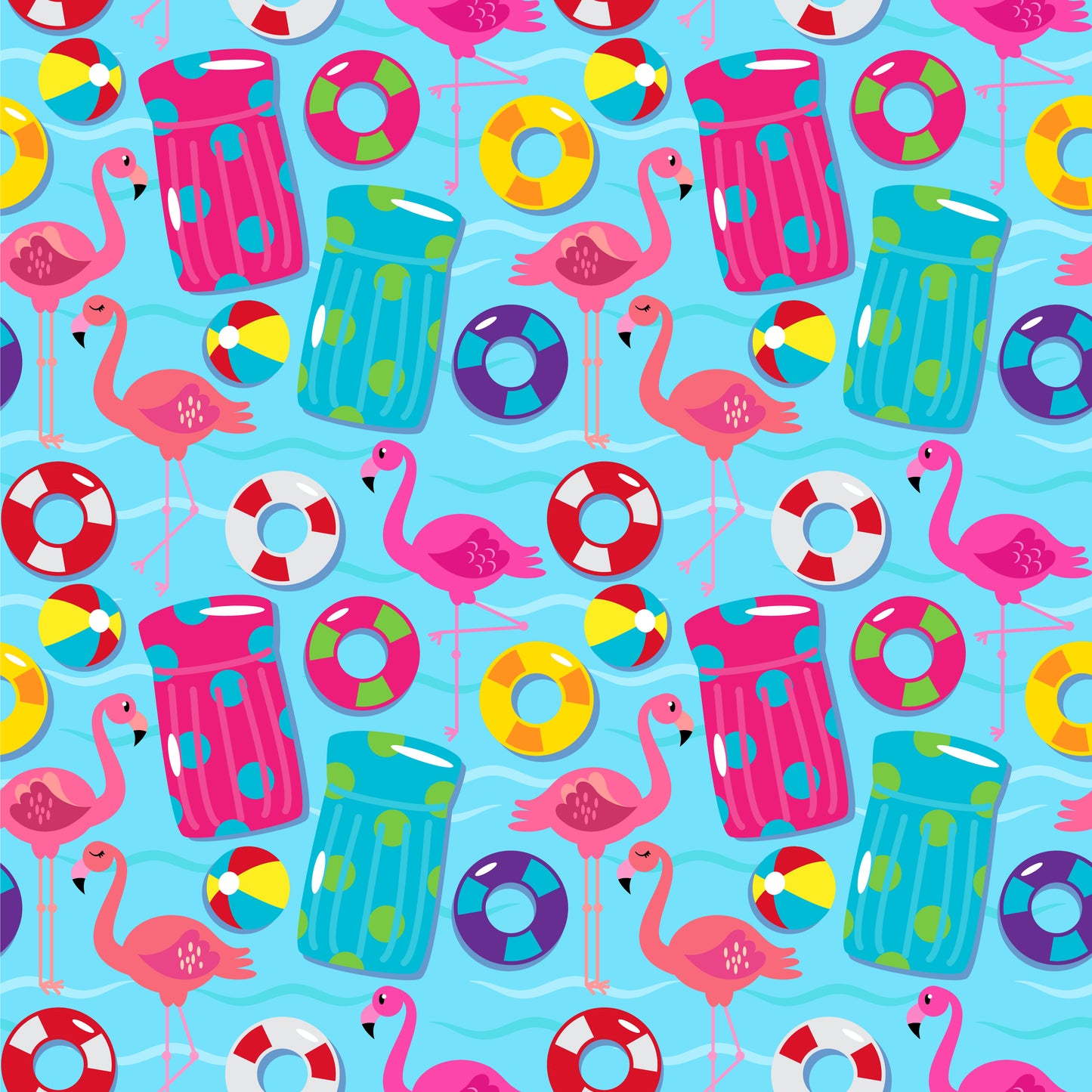 Flamingo Pool Day 12x12 Patterned Vinyl Sheet
