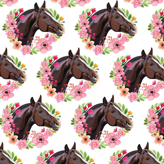 Floral Horse 12x12 Patterned Vinyl Sheet