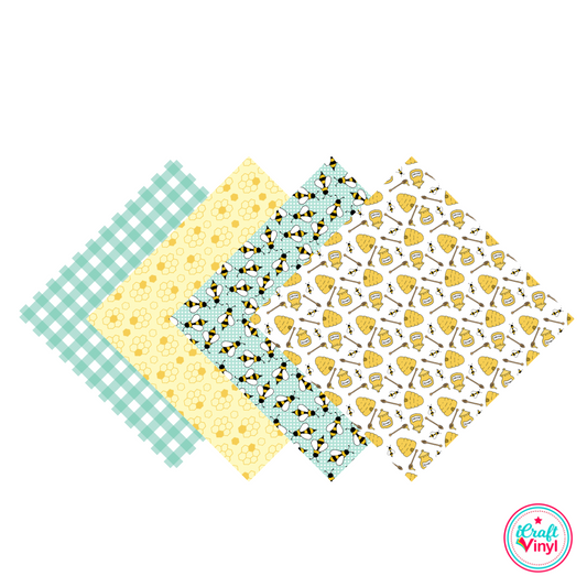 Bees & Honey Patterned HTV Pack