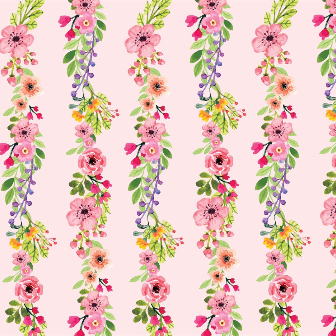 Floral Rows 12x12 Patterned Vinyl Sheet