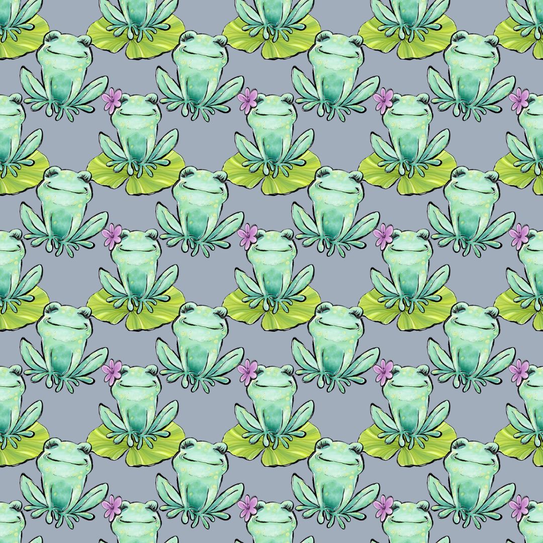 Frogs on Lily Pads 12x12 Patterned Vinyl Sheet