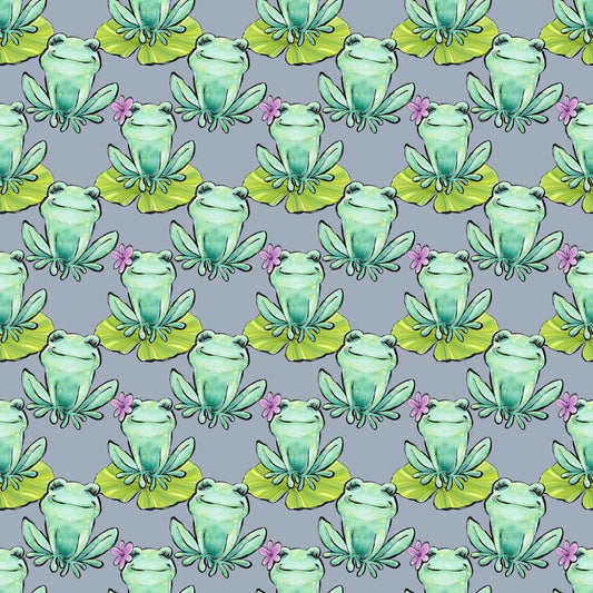 Frogs on Lily Pads 12x12 Patterned Vinyl Sheet