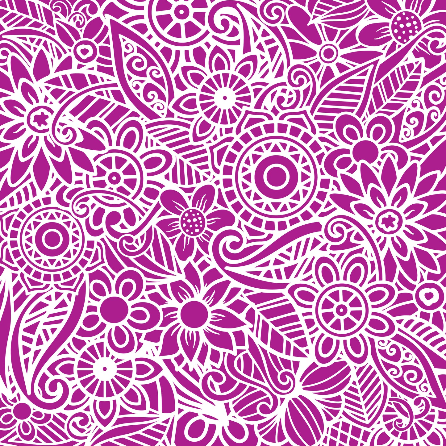 Fuchsia Floral Mandala 12x12 Patterned Vinyl Sheet