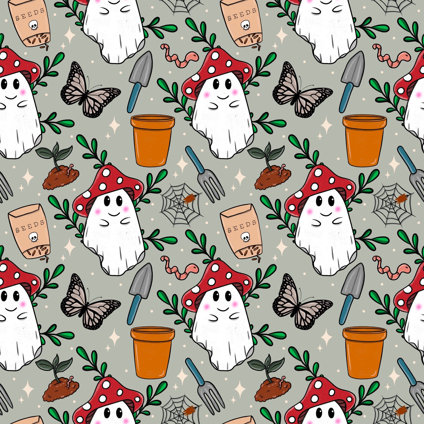 Garden Ghosts 12x12 Patterned Vinyl Sheet