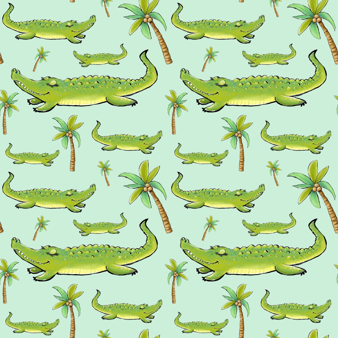 Alligators & Palm Trees 12x12 Patterned Vinyl Sheet