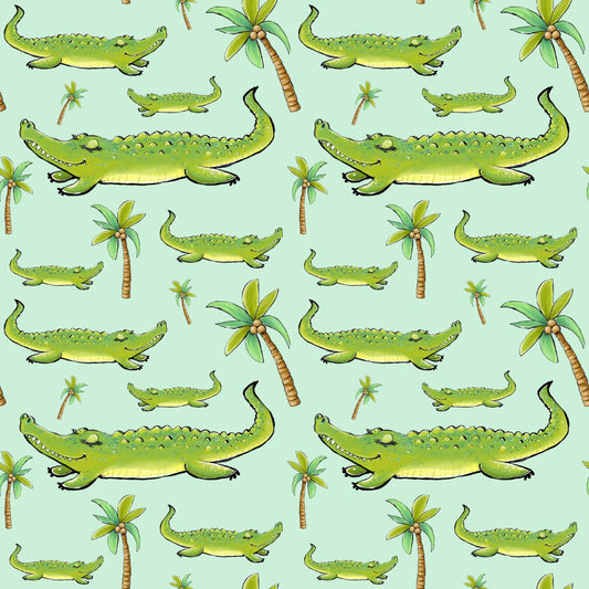Alligators & Palm Trees 12x12 Patterned Vinyl Sheet