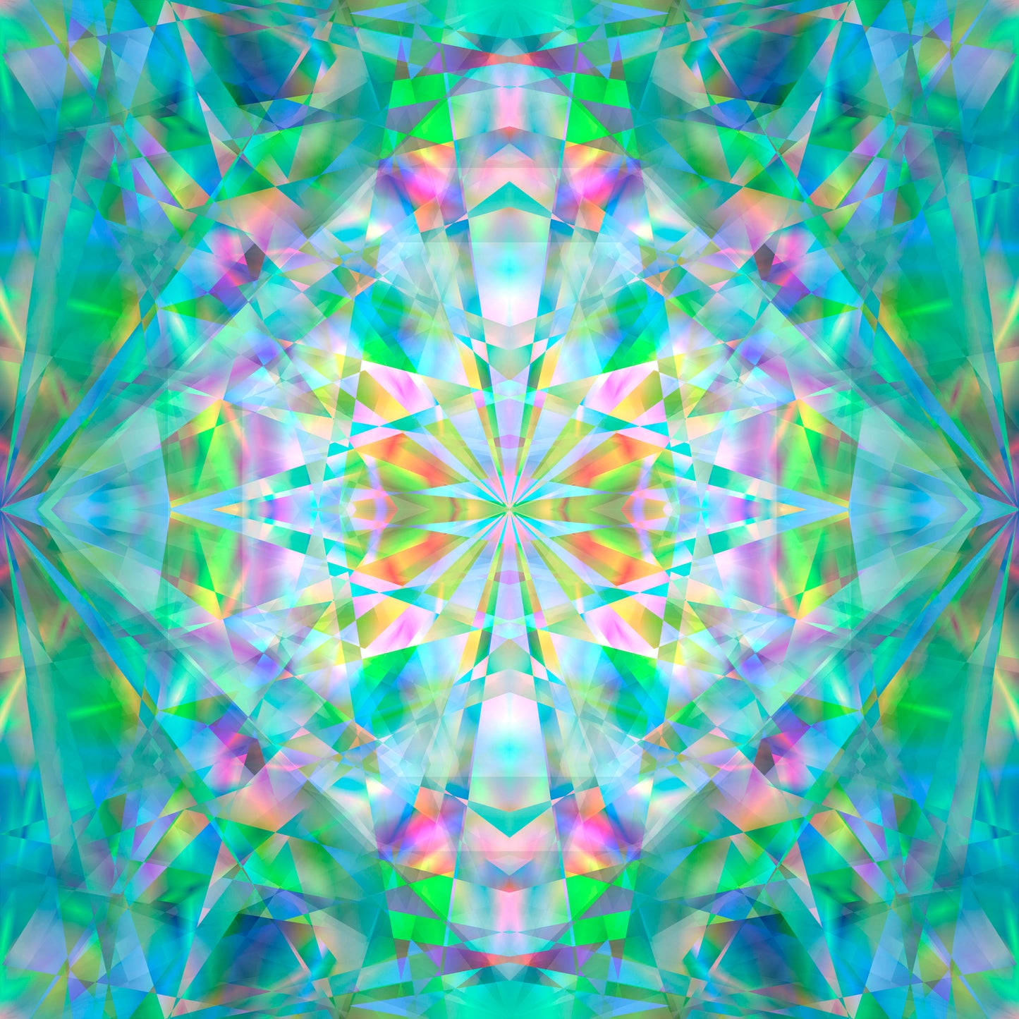 Green & Blue Kaleidoscope 12x12 Patterned Vinyl Sheet