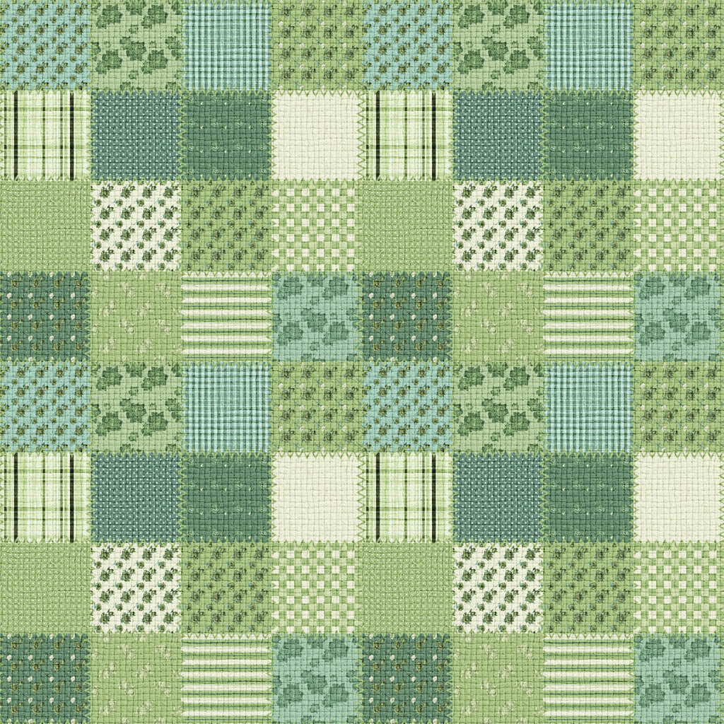 Green Patchwork 12x12 Patterned Vinyl Sheet