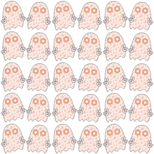 Groovy Floral Ghosts 12x12 Patterned Vinyl Sheet