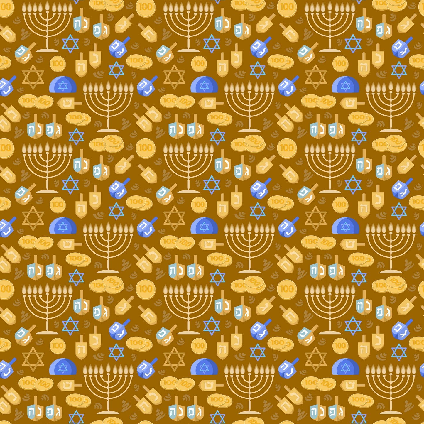 Hanukkah Essentials Brown 12x12 Patterned Vinyl Sheet