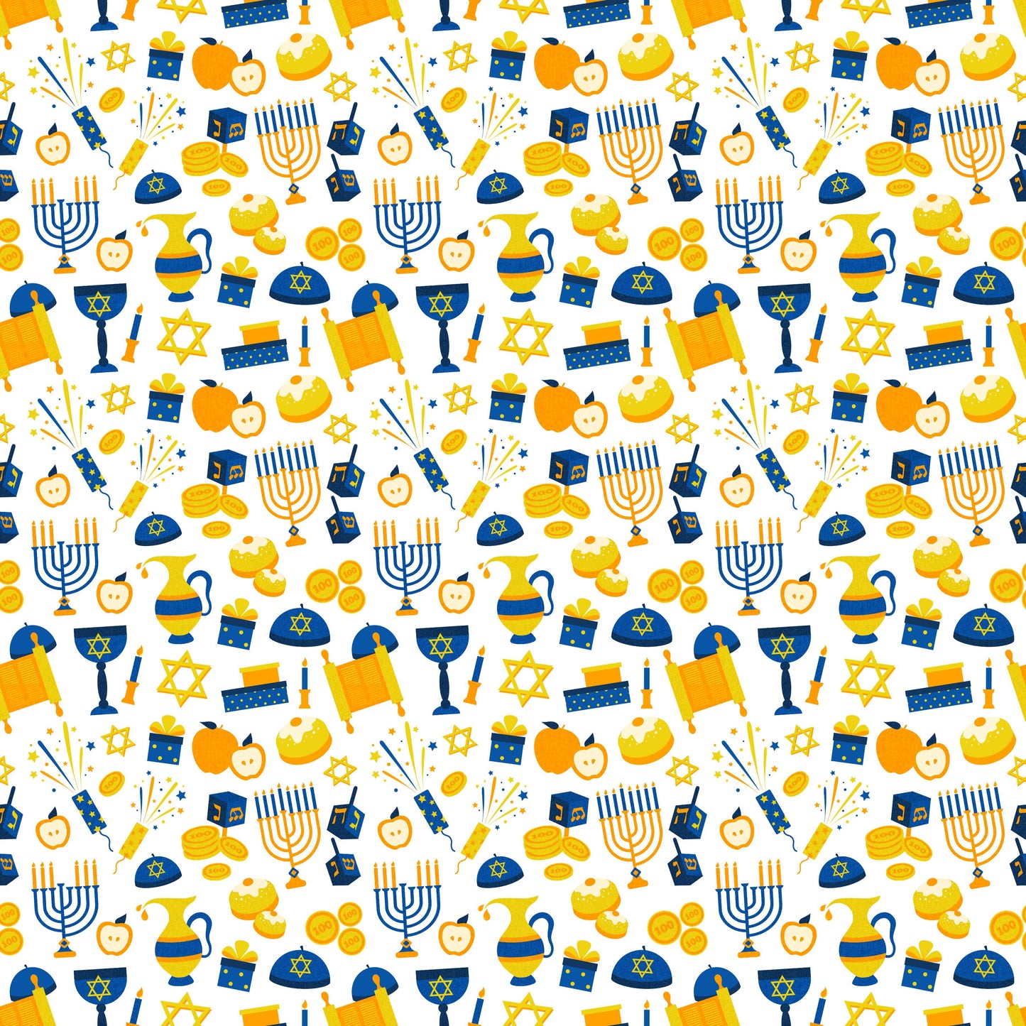 Hanukkah Essentials White 12x12 Patterned Vinyl Sheet