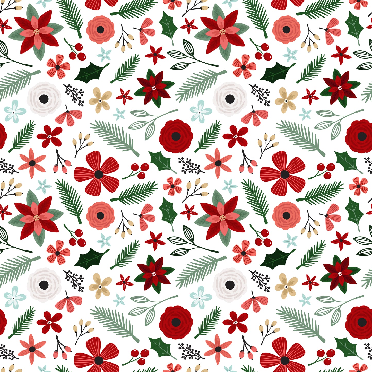 Holiday Floral Arrangement 12x12 Patterned Vinyl Sheet