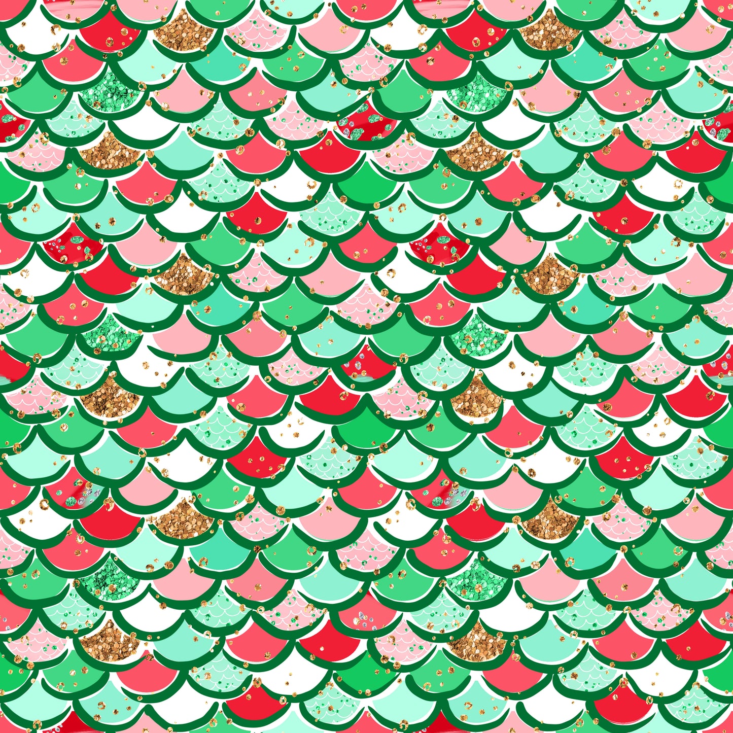 Holiday Mermaid Scales 12x12 Patterned Vinyl Sheet
