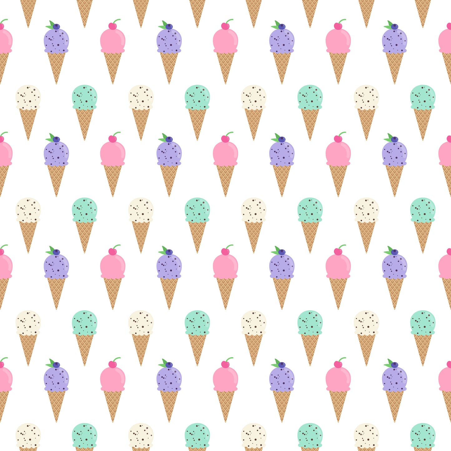 Ice Cream Cones 12x12 Patterned Vinyl Sheet