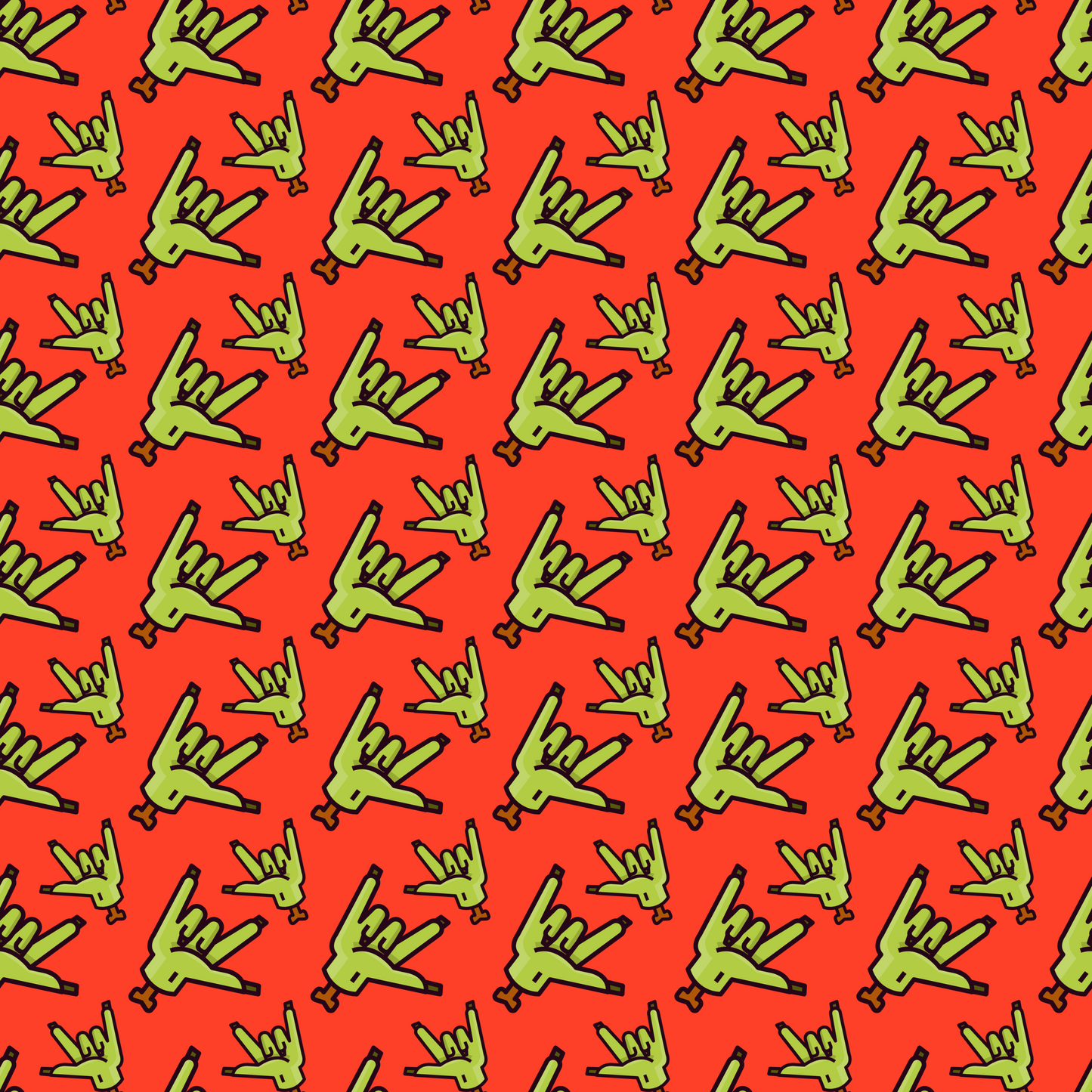 I Love You Zombie Hands 12x12 Patterned Vinyl Sheet