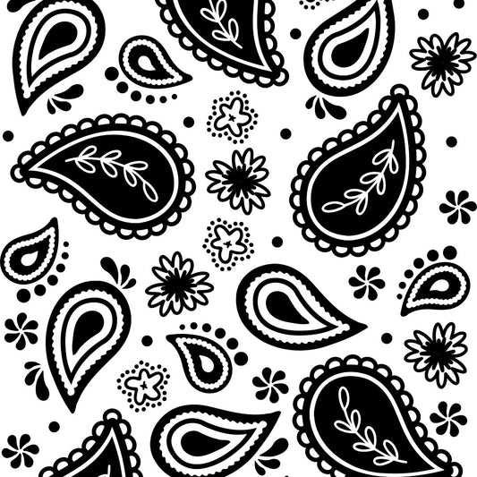 Black & White Bandana Patterned Vinyl Sheet
