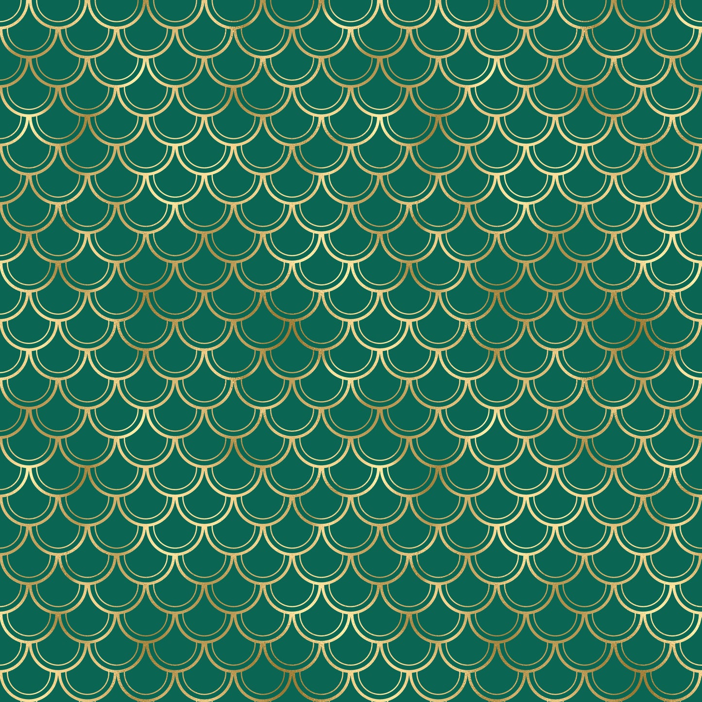 Emerald & Gold Mermaid Scales Patterned Vinyl Sheet