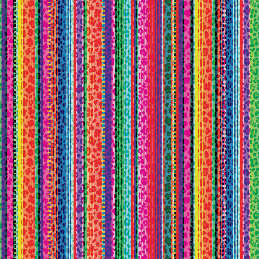 Multicolor Leopard Serape Patterned Vinyl Sheet