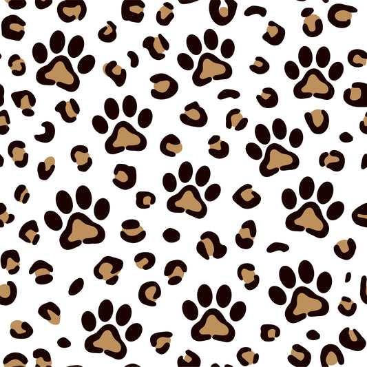 Leopard Paw Print 12x12 Patterned Vinyl Sheet