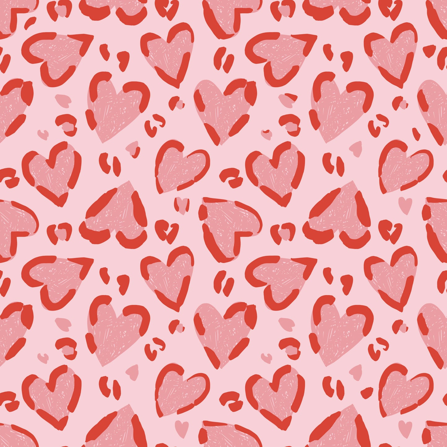 Leopard Print Pink Hearts 12x12 Patterned Vinyl Sheet