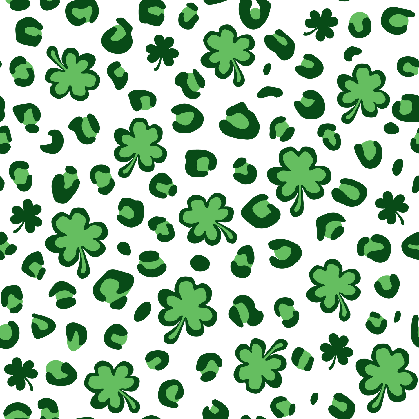 Leopard Print Shamrocks 12x12 Patterned Vinyl Sheet