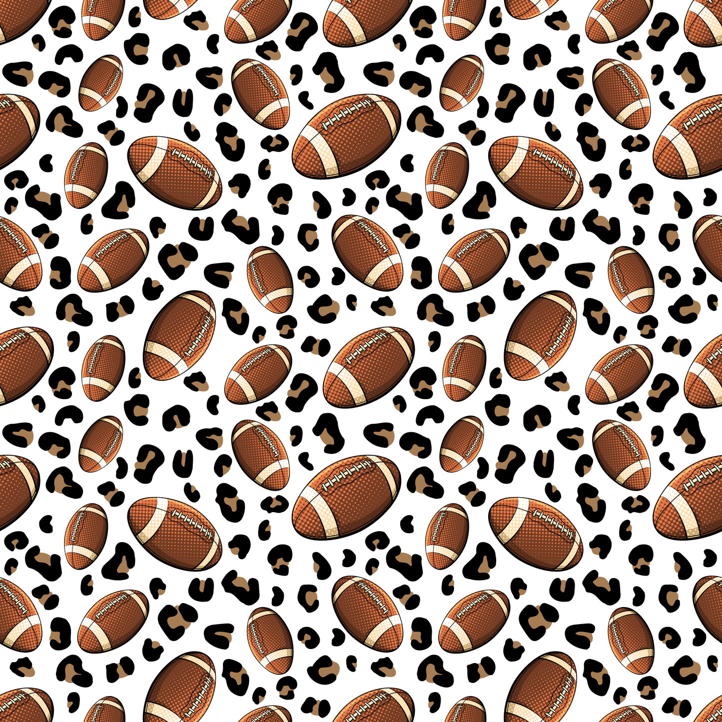 Leopard Print Footballs 12x12 Patterned Vinyl Sheet