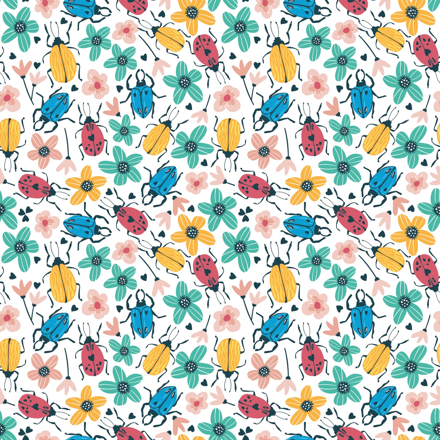 Love Bugs & Flowers 12x12 Patterned Vinyl Sheet
