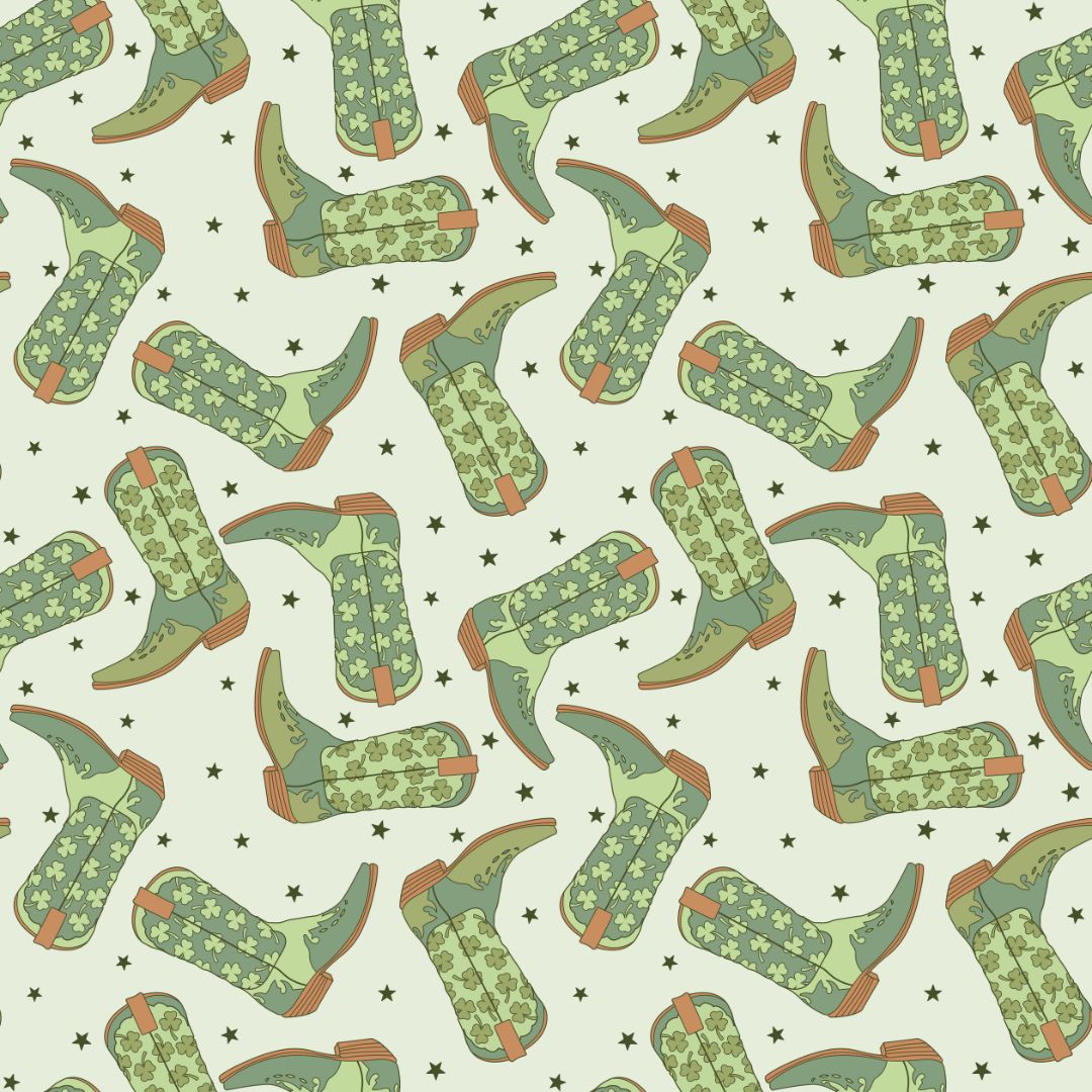 Lucky Cowboy Boots 12x12 Patterned Vinyl Sheet
