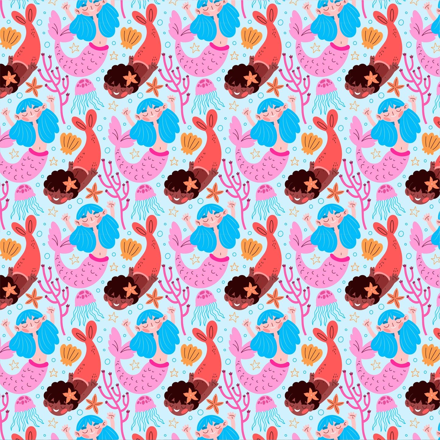 Mermaid Friends 12x12 Patterned Vinyl Sheet